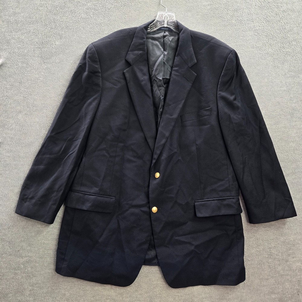 Brooks Brothers Men‎ Jacket 46 Blue Brooksease Blazer 2 Golden Button Wool